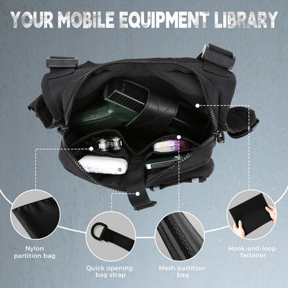 Outdoor Sports Chest Bag for Men, Chest Vest Holster Fits Most Pistols, Adjustable EDC Travel Chest Pack for Running, Hiking, Workouts (Black)