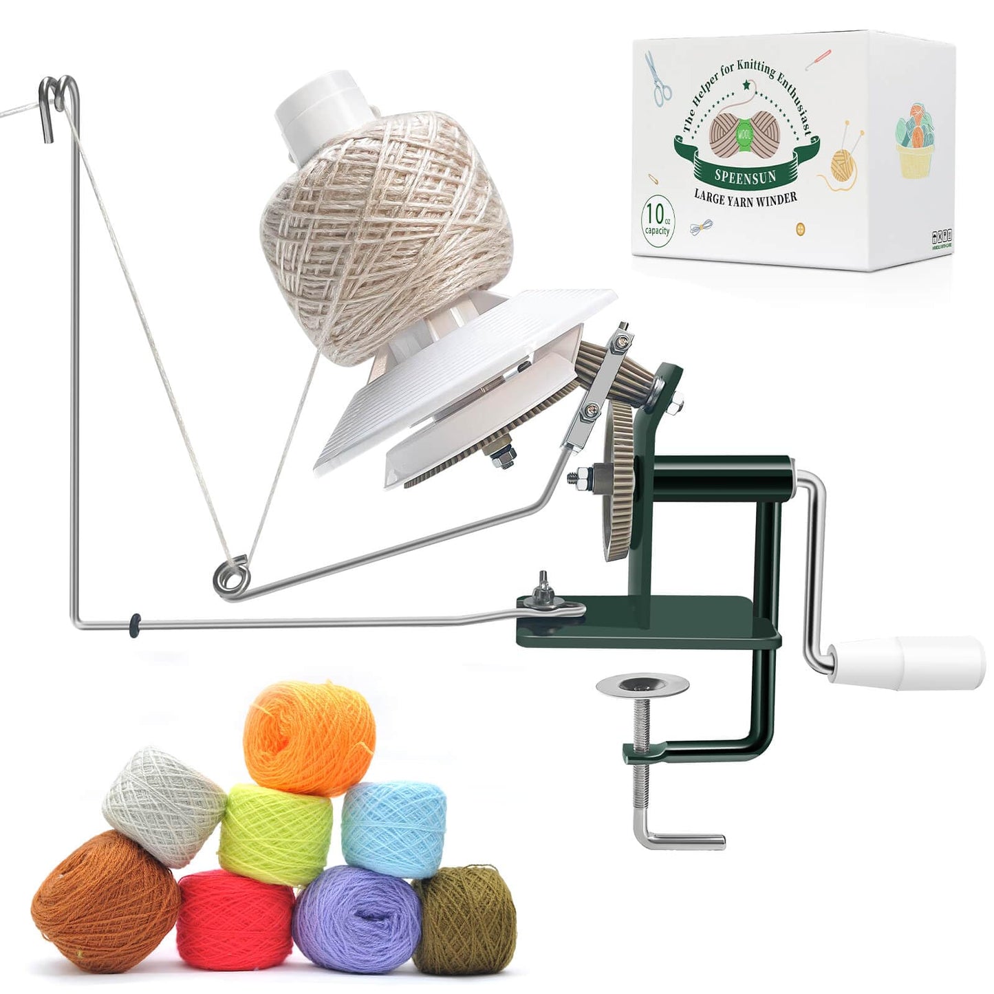 Yarn Winder, Yarn Ball Winder, Large 10-15 oz and Easy-to-Install Yarn Cake Winder Efficiently Make Yarn Cake, Sturdy Metal and ABS Yarn Winder for Crocheting,The Helper for Knitting Enthusiast