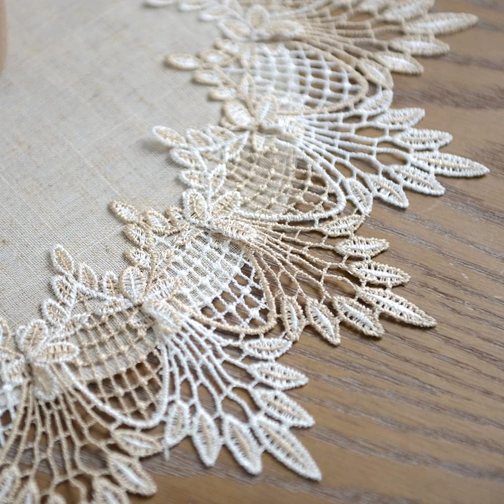 23 Inch ARTABLE Grey Lace Doily Linen Table Topper Scarf Placemat Round Small Coffee Farmhouse Table Cover Rustic
