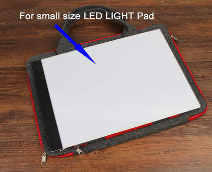 Felt Case Painting Carrying Laptop Case Shockproof Storage Led Light Pad Bag 14.5 x 10.75 Inch Painting Board Leaf Look Weeding Light Box Tools Accessories (For Small Size Light Pad)