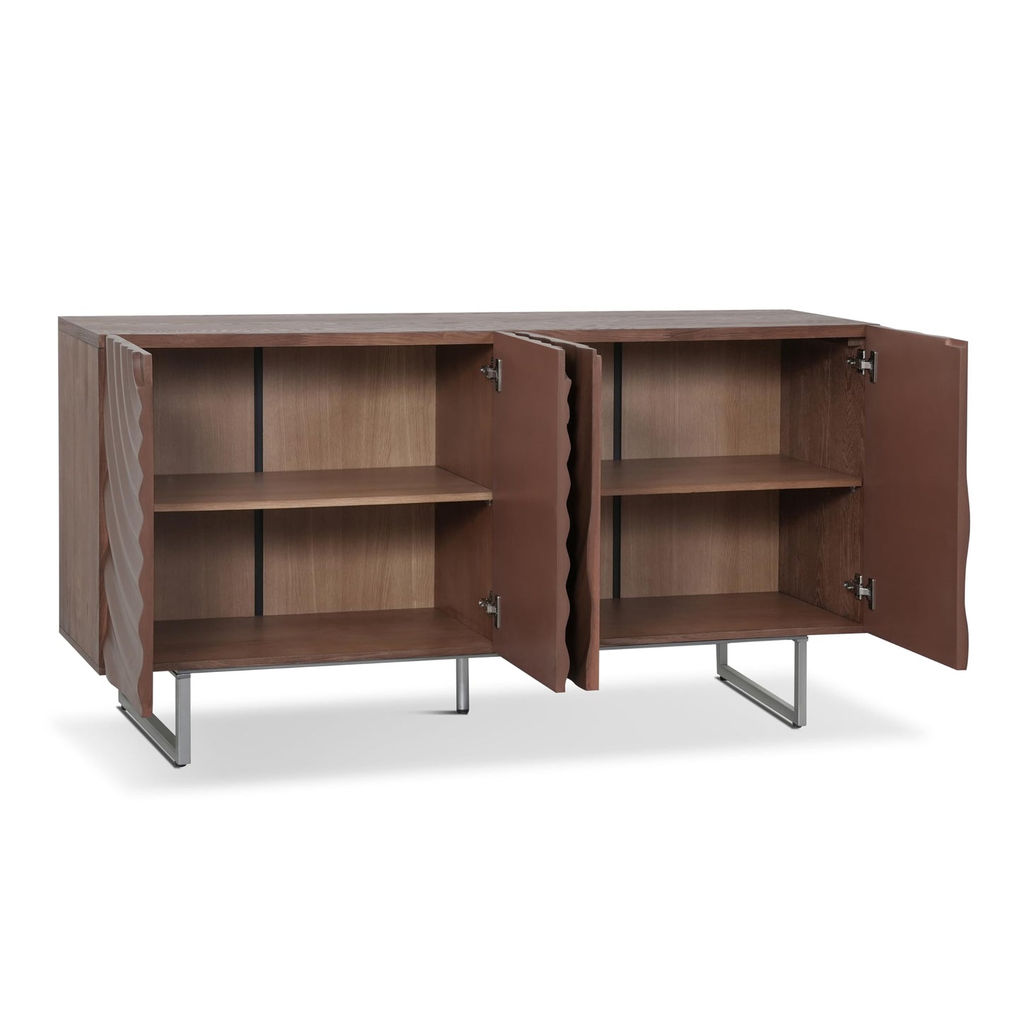 Christopher Knight Home Payton Modern Minimalist Wooden Storage Sideboard, Living Room Cupboard with Shelves, Dining Room/Kitchen Buffet Cabinet, Entryway Display Table, Home Office Credenza, Brown