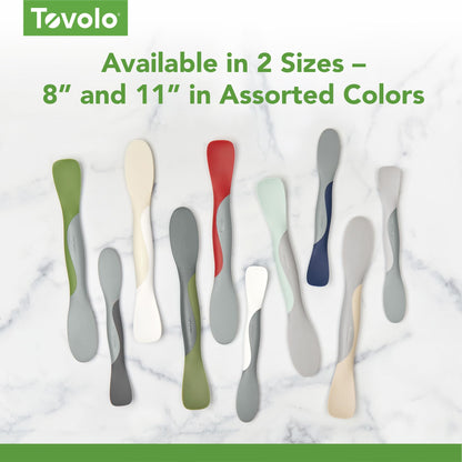 Tovolo Mini Scoop and Spread Tool for Kitchen Meal Prep Small Sandwich Spreader Spatula for Peanut Butter Jelly, Silicone BPA Free Dishwasher Safe Scooper Spreader, Charcoal Gray and Viva Magenta