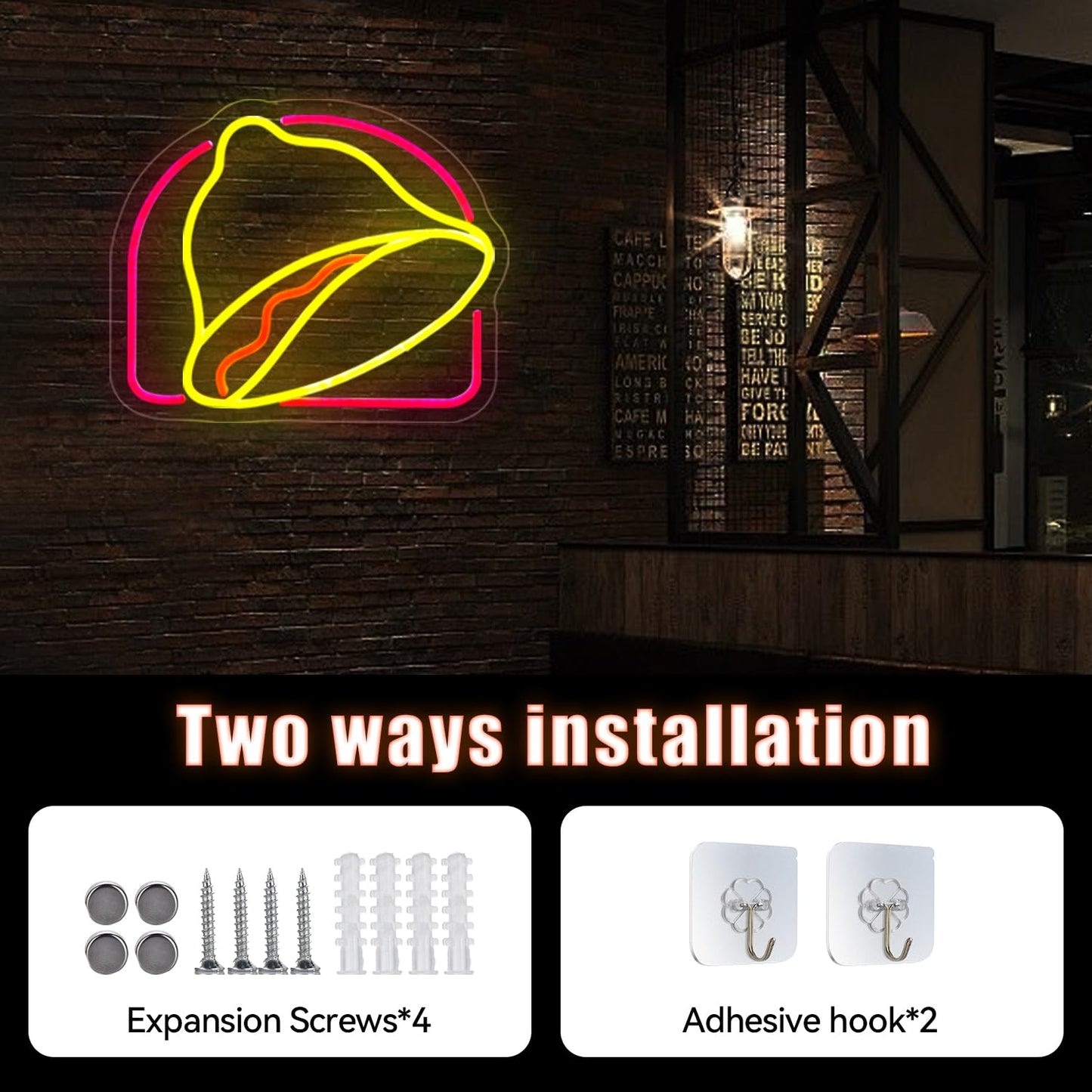 Taco Bell Neon Sign, Taco Bell Merch Gifts,LED Neon Light for Wall Decor, USB Powered for Mexican Restaurant Decor for Tacos Bar Kitchen Pub Christmas Birthday Gifts