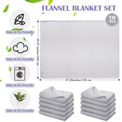 Breling 10 Pcs Cot Blanket Toddler Daycare Nap Blanket for Kids 39 x 47 Inch Fleece Baby Warm Fluffy Cozy Rest Time Supplies for Classroom, Preschool, Daycare or Nursery(Dark Gray)