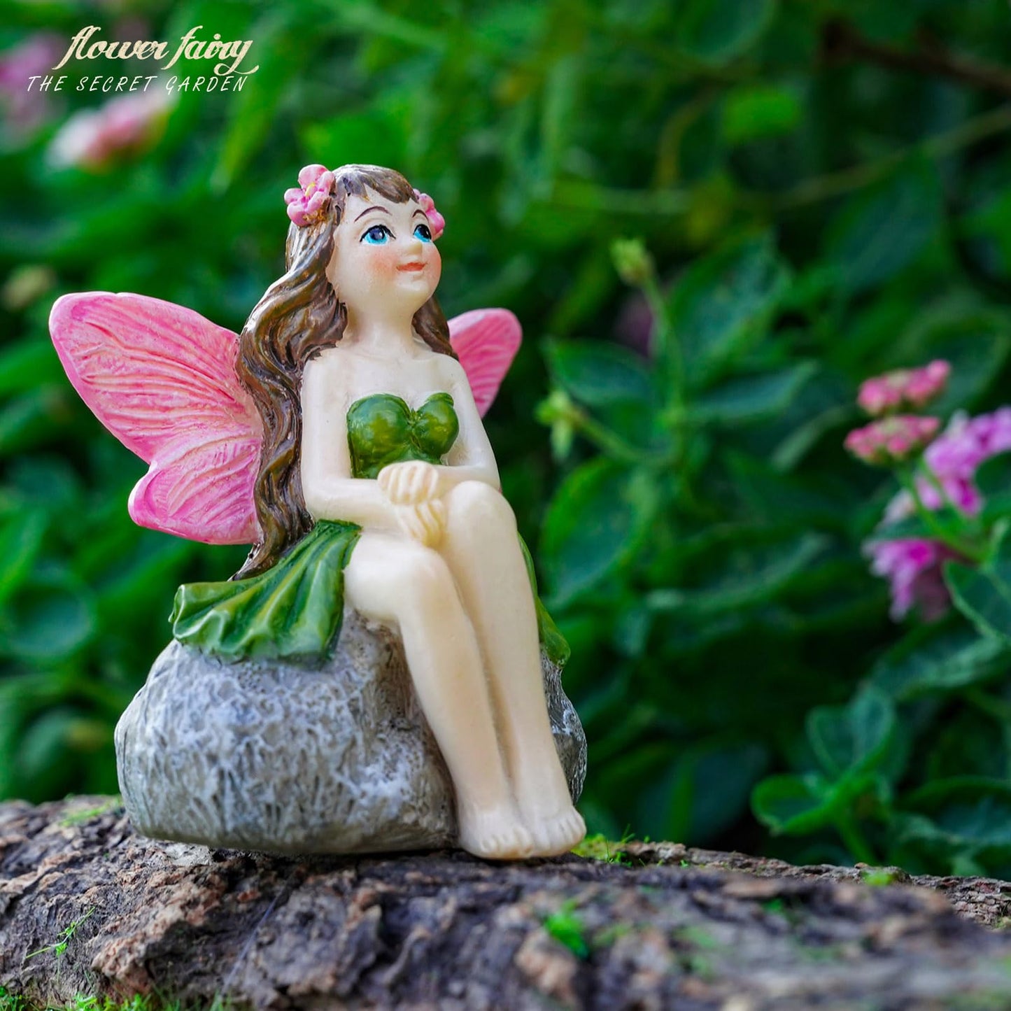 2-Piece Miniature Fairy Garden Accessories, Hand-Painted Resin Fairy Figurines for Gardens, Potted Plants, Lawn & Yard Decor, Ideal for Terrariums, Best Gift for Garden Lovers