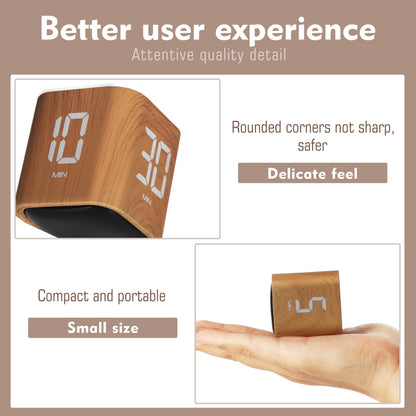 VEWINGL Cube Productivity Timer, 5/10/30/60 Min Presets + Custom Countdown, Silent/Vibrate/Sound Alarm, Pause & Resume, Desk Timer for Work, Study, Tasks, Kitchen