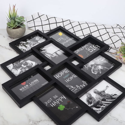 QUTREY 2 Pack 10 Opening 4x6 Collage Picture Frames Set for Wall Decor, Multiple Picture Frames Displays 4 by 6 Inch Photos，Black 4x6 Frames for Family Office Christimas Mother's Day