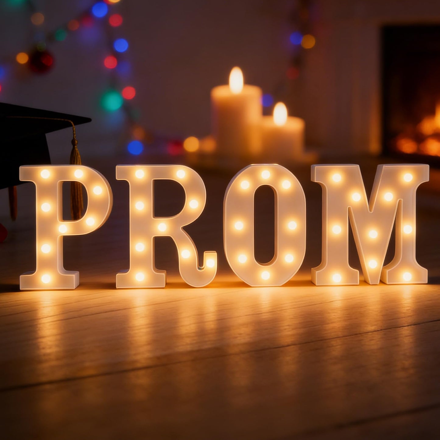 CDIXlmuz Prom LED Marquee Sign Light Up Letters, LED Prom Sign Marquee Letters Lights, White Letter Lights for Graduation Decorations, Class of 2026 Light Up for High School College Graduation Party