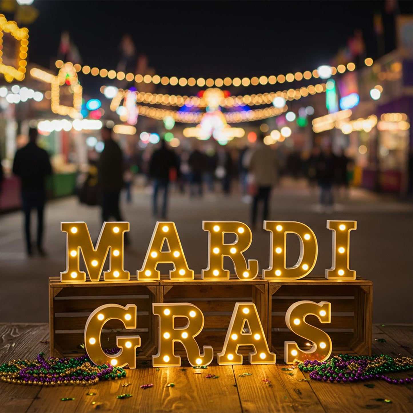 9Pcs Mardi Gras Light Up Letters, Mardi Gras LED Letters Lights, Battery Powered Marquee Light with Golden Mirror Surface for Mardi Gras Table Decorations Party - Mardi Gras Party Decor Table Centerpieces Wall Sign