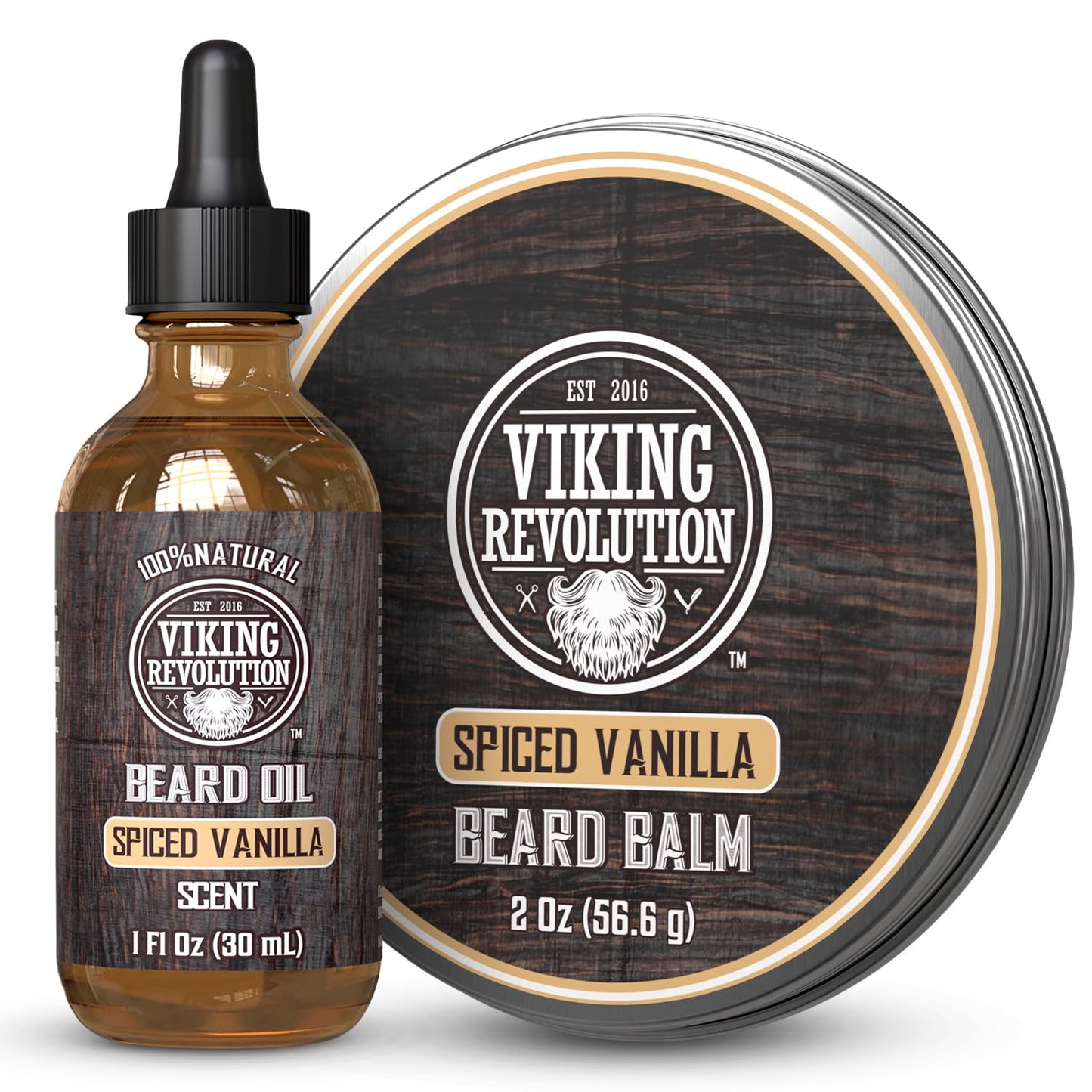 Viking Revolution Sandalwood Beard Oil for Men - Natural Mens Beard Oil with Argan Oil and Jojoba Oil - Beard Softener, Strengthens and Moisturizes - Beard Conditioner for Men (Sandalwood, 1 Pack)