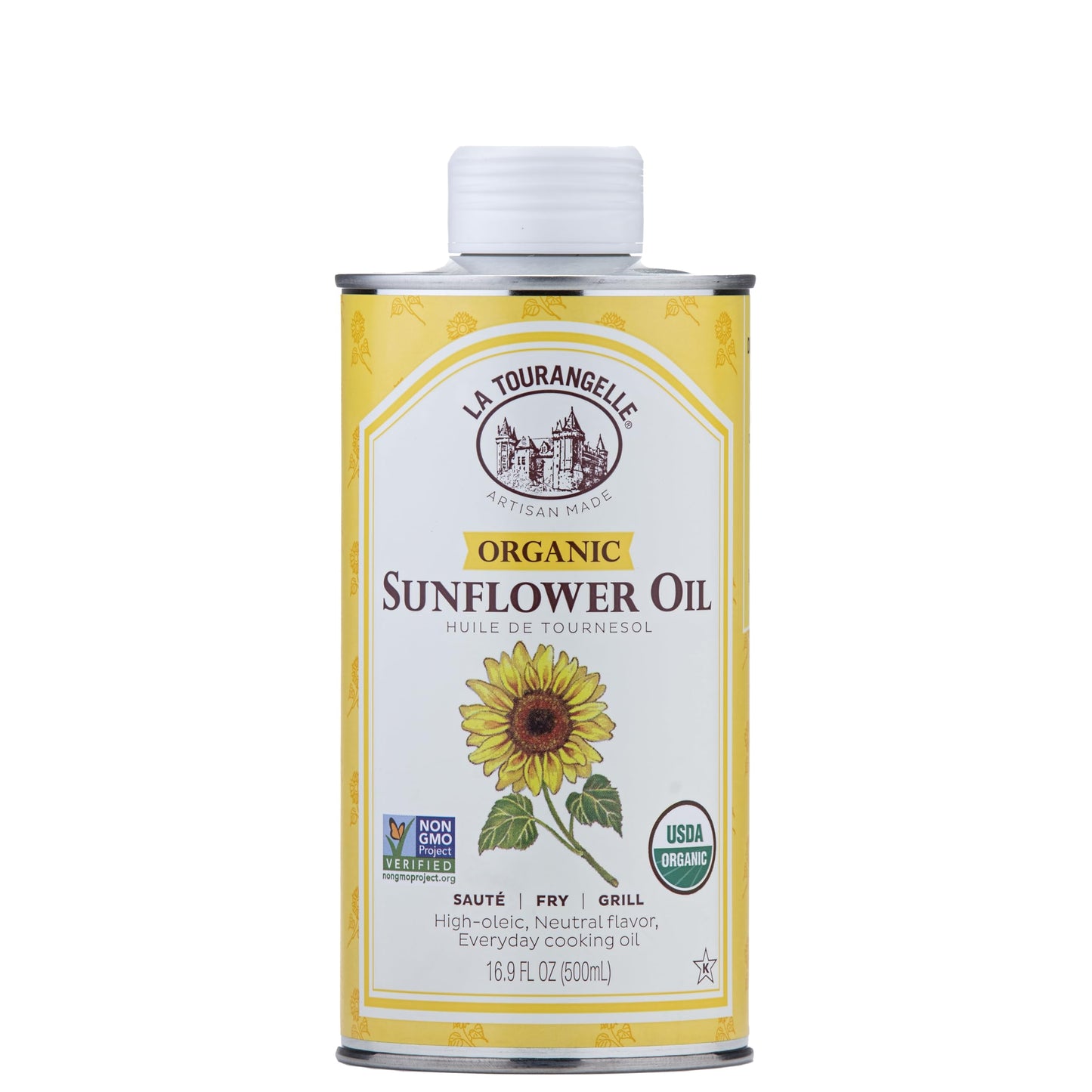 La Tourangelle, Organic Canola Oil, Expeller-Pressed Non-GMO Canola Seeds, Pesticide and Chemical Free, High Heat Neutral Cooking Oil, 16.9 Fl Oz