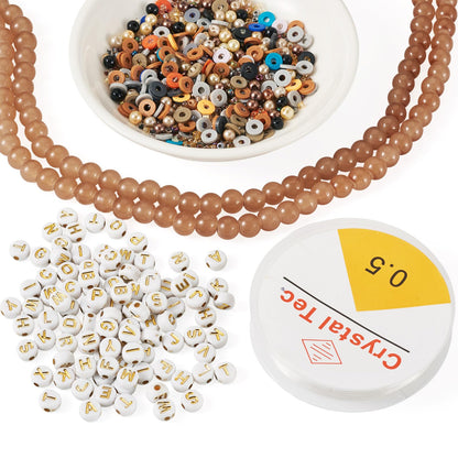 Spritewelry Friendship Bracelet Making Kit with Glass Seed Beads 8mm Clay Beads Bracelet Making Kit for Adults Letter Bead for Jewelry Making DIY Crafts Gift Supplies 1 Bag