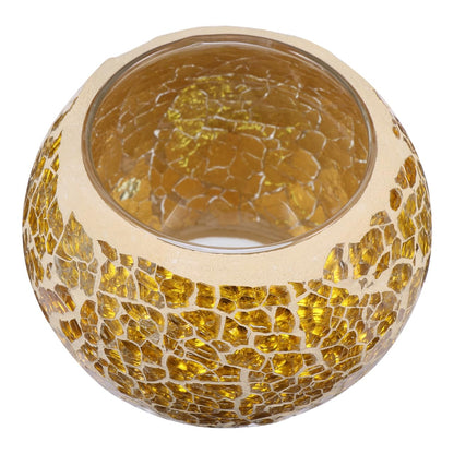 Amosfun Glass Candlestick Decoration 3.35 Inch Mosaic Candle Holder for Tea Light Candles Home Party Table Centerpiece