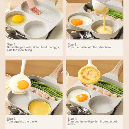 Egg Frying Pan, Nonstick Grill Pan, Aluminum Alloy Divided Frying Pan, 3 Cup, Heat Resistant Handle