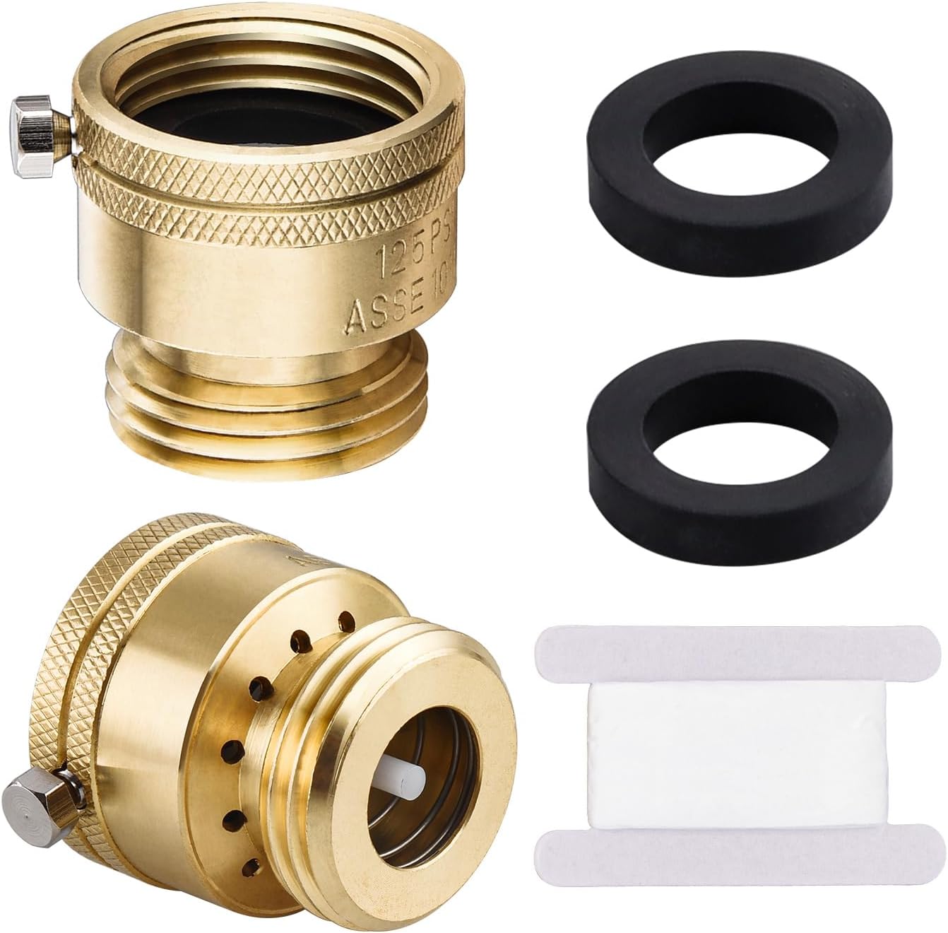 2 3/4'' PCS Brass Vacuum Breaker, Solid Brass Anti-Siphon Hose Bib Valve, Backflow Preventer for Garden Hose Check