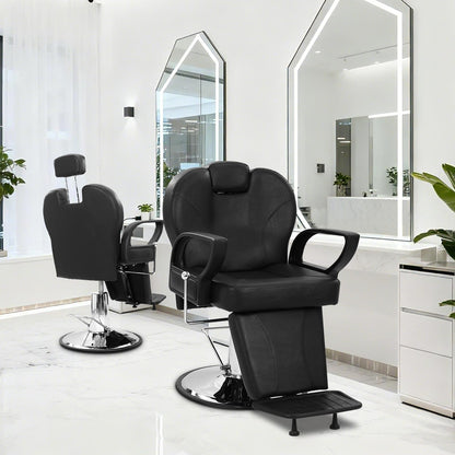 GarveeLife Heavy Duty Barber Chair for Hair Stylist, 360° Swivel Hydraulic Reclining Salon Chair with Adjustable Headrest & Pump, Shampoo Chair for Beauty Spa & Tattoo Artists, Max Load 330 Lbs