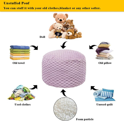 20x20x12 Inches Asuprui Pouf Ottoman Unstuffed Floor Pouf Ottoman Foot Rest Round Poof Seat Floor Bean Bag Chair