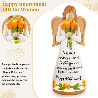 Regine Switzerland Hand-Painted Angel Figurine - Thoughtful Retirement Gift for Women | Perfect for Coworkers and Friends