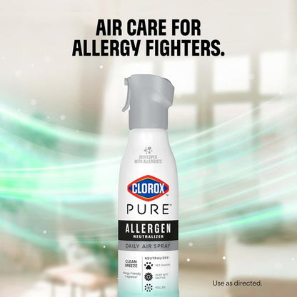 Clorox PURE Allergen Neutralizer Spray - Clean Breeze Scent, 8 Ounces for Daily Air Freshening