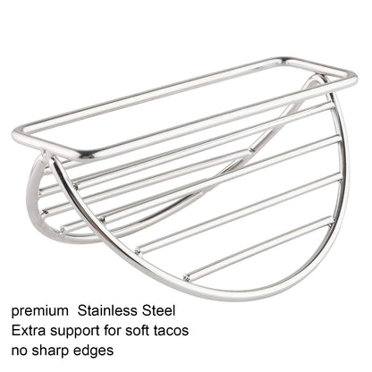 YellRin Taco Holder Stand Stainless Steel Taco Rack Tray Stand Up Holders Kitchen Set for Tortillas, Burritos, Parties & Restaurants (Taco Holders)