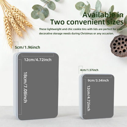 VOGDMKJG Large Metal Tins Box-7.1” x4.7”x2“ Rectangular Empty Storage Box With Lid Decorative Organizer Storage Tin Case For Office/Cookie/Candy/Jewelry/Photo/Letter Black Dog Paw
