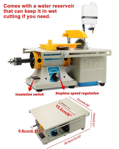 Lapidary Saw for Cutting Rocks, 6" Lapidary Equipment Stone Cutter Machine, 110V Wet Table Saws, 10000RPM with Water Drip System, Right Benchtop