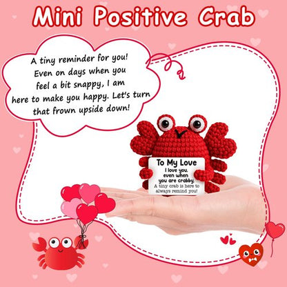 GiftMark Anniversary Mothers Day Birthday Gifts for Women Men, to My Love Gifts for Boyfriend Girlfriend Wife Husband, Emotional Positive Crochet Crab Anniversary Birthday Gift for Him Her Couple