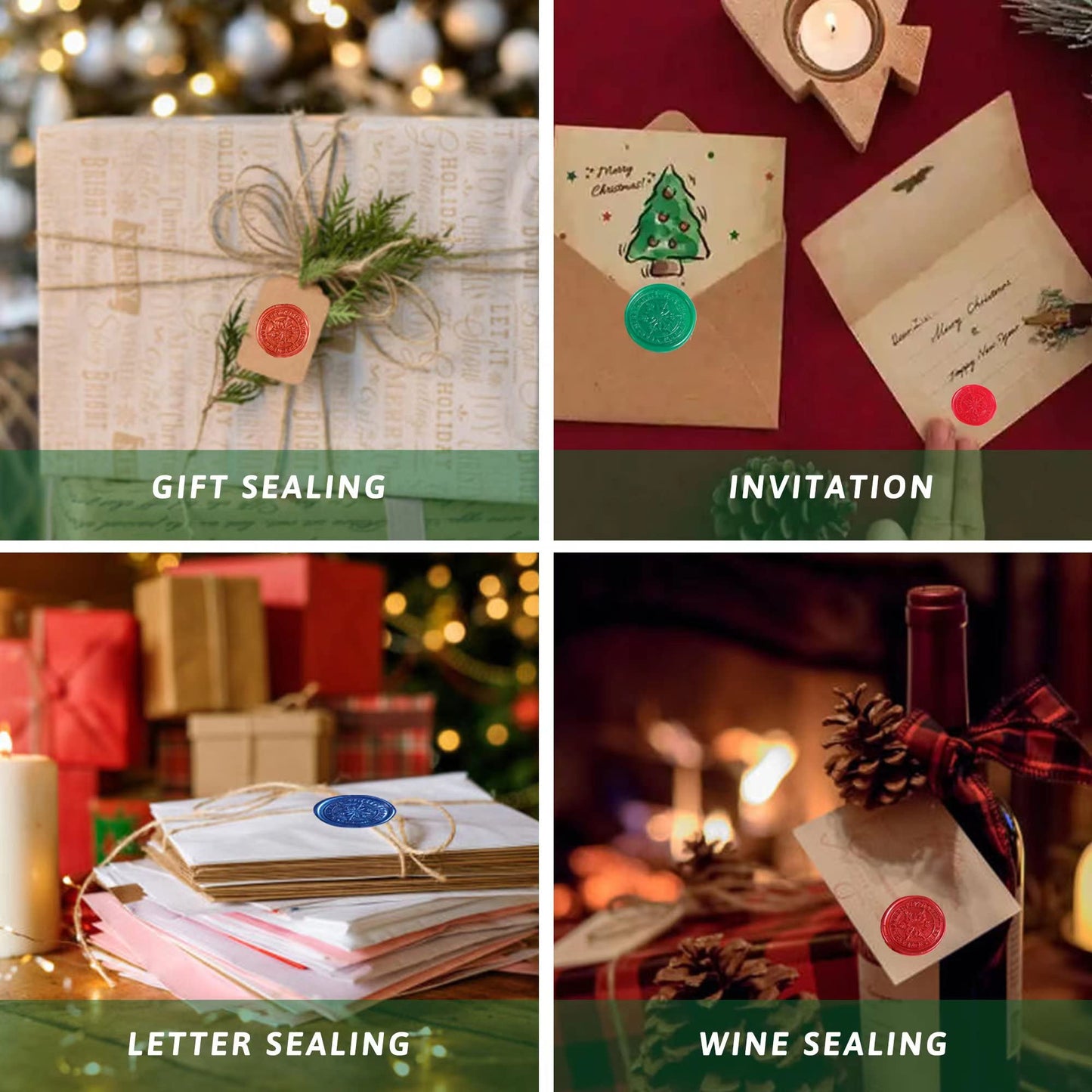 Comealltime Christmas Wax Seal Kit with Snow Sealing Stamp, 25 Colors Sealing Beads Beginner's Set with Warmer, Xmas Washi Stickers, Envelope, Candle, Wax Seal Stamp Kit for Gift and Craft