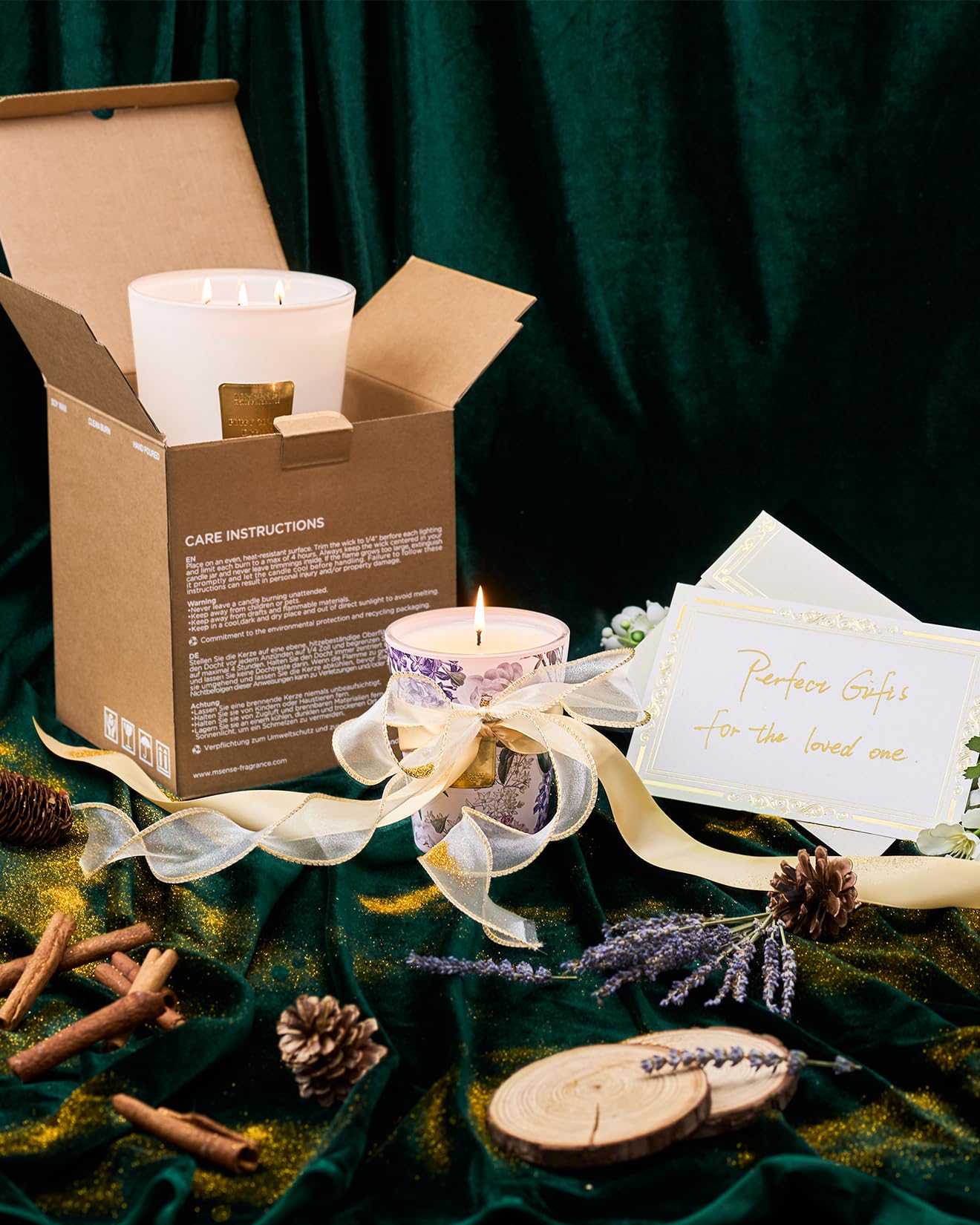 M&SENSE Creamy Vanilla Pie Soy Candle, 35oz 3-Wick 150H, Sweet Large Aromatherapy Candle, Birthday Housewarming Gift