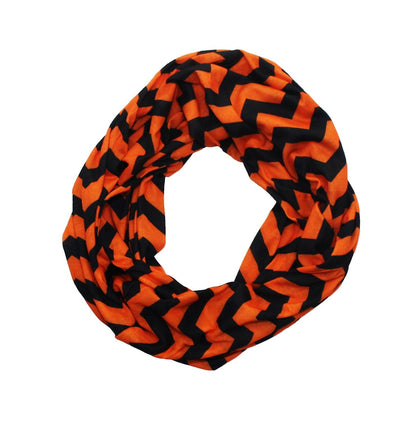 Tradition Scarves Orange & Black Chevron Infinity Scarf - Halloween Scarf