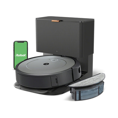 iRobot Roomba Combo i3+ (3574) Robot Vacuum & Mop – Self-Empty for Up to 60 Days, Clean by Room with Smart Mapping, Dual Multi-Surface Brushes for a Thorough Clean, Ideal for Homes with Pets
