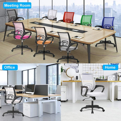BestOffice | Ergonomic Office Chair | Mid-Back Swivel Desk Chair | Breathable Backrest & Lumbar Support | Adjustable