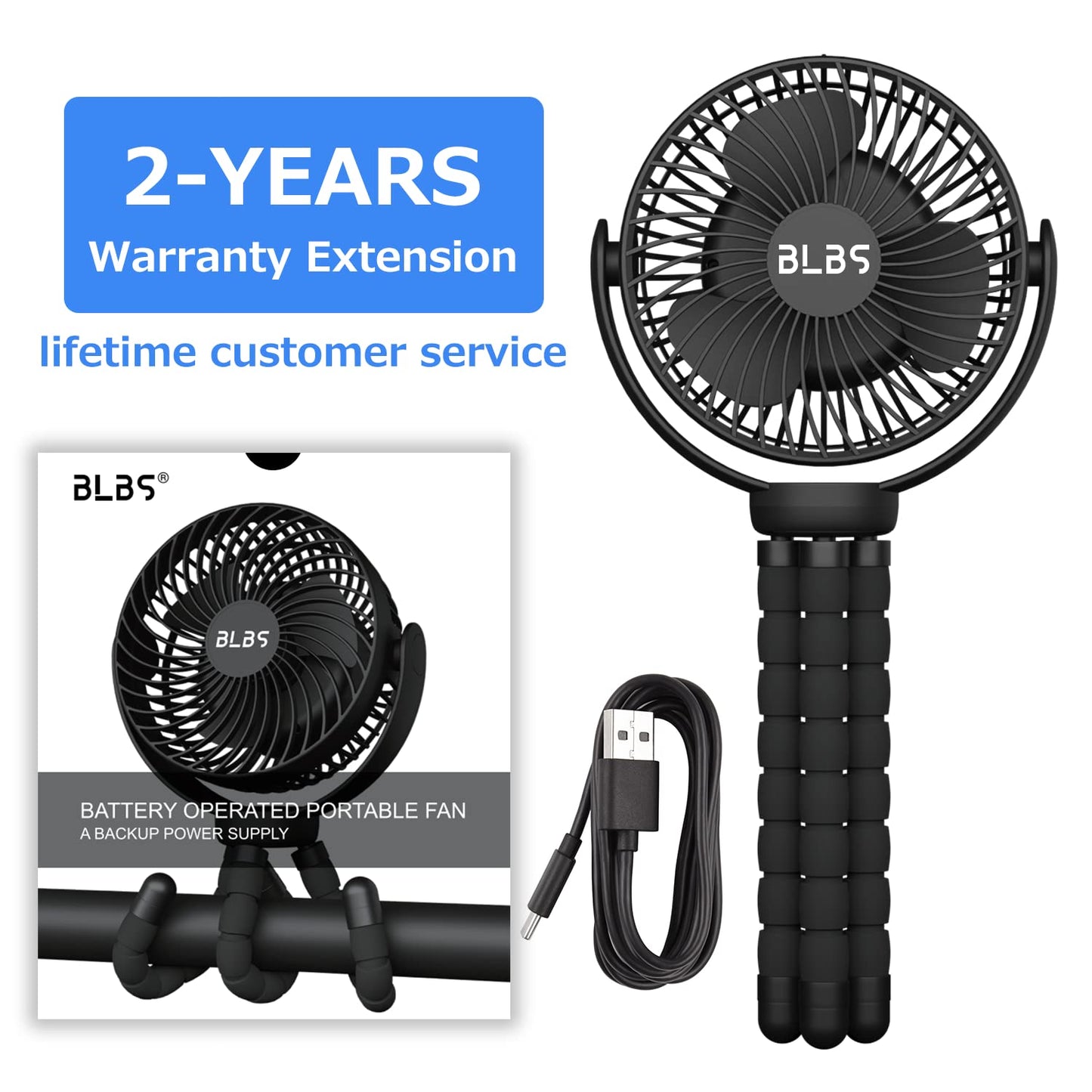 Stroller Fan - 65Hrs 12600mAh Rechargeable, Timing Car Seat, Portable Clip On Battery Operated for Baby, Peloton, Treadmill, Golf Cart, Beach, Bed, Dog