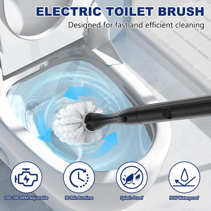 Set Set 5 Electric Toilet Brush and Holder Electric Toilet Bowl Brush Toilet Brush Cleaner with Refills Disposable