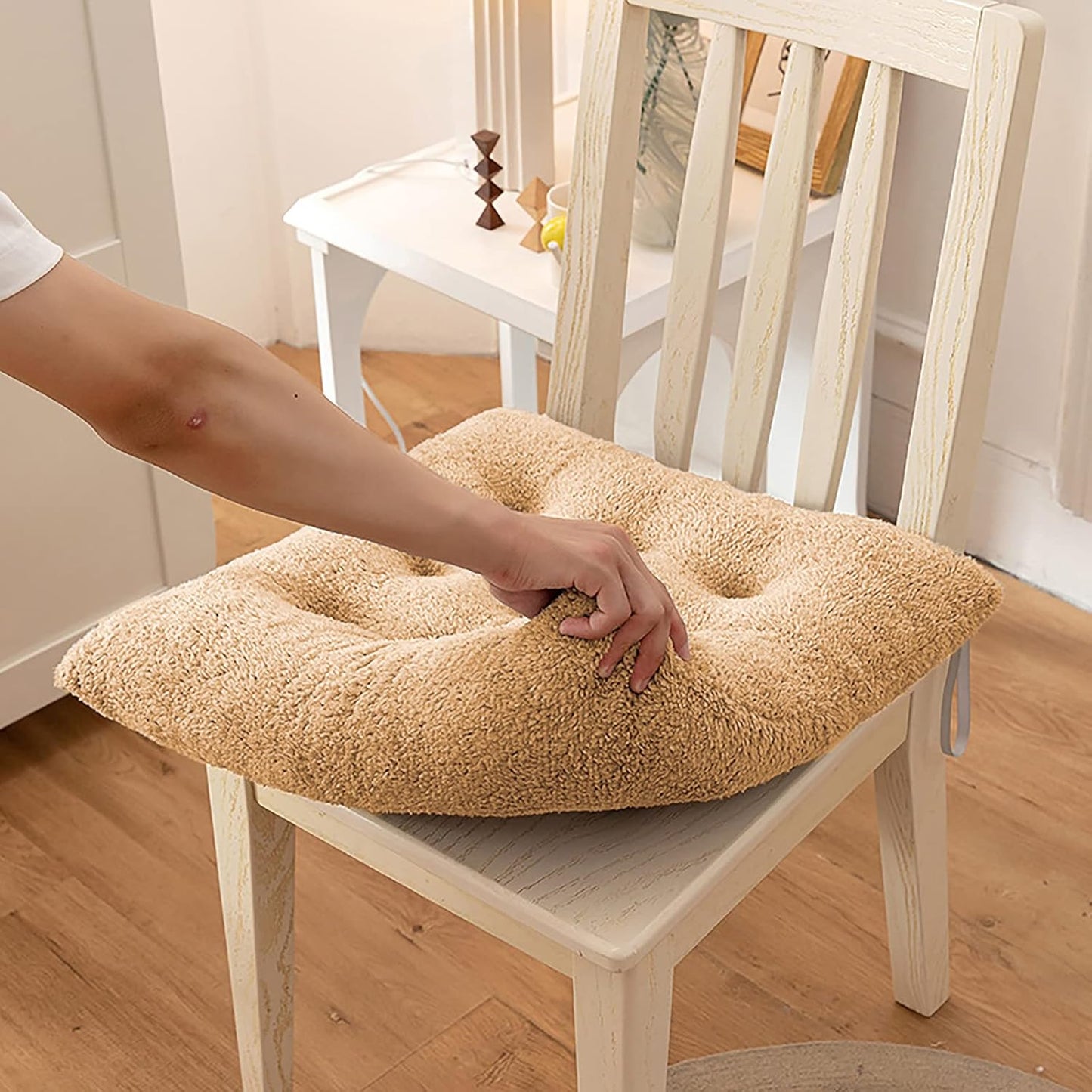 Cashmere Plush Chair Seat Cushion, Soft Plush Seat Pillow for Home Office, No Slip Sofa Chair Pads for Comfort