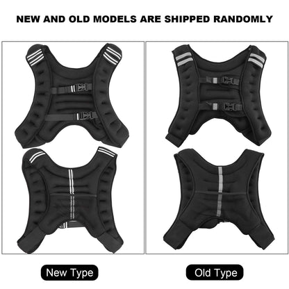 Naroote Exercise Weighted Vest Strength Training Jacket with Adjustable Buckle for Workout Fitness Strength Training Running Muscle Building Weight Loss