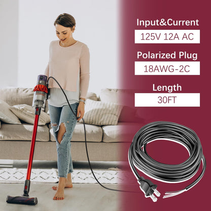 Replacement Power Cord for Oreck XL XL2 Upright Vacuum Cleaner, Fits 2300RS, 4070H2L, 4080H2B, 4080H2R, 4080H2Y