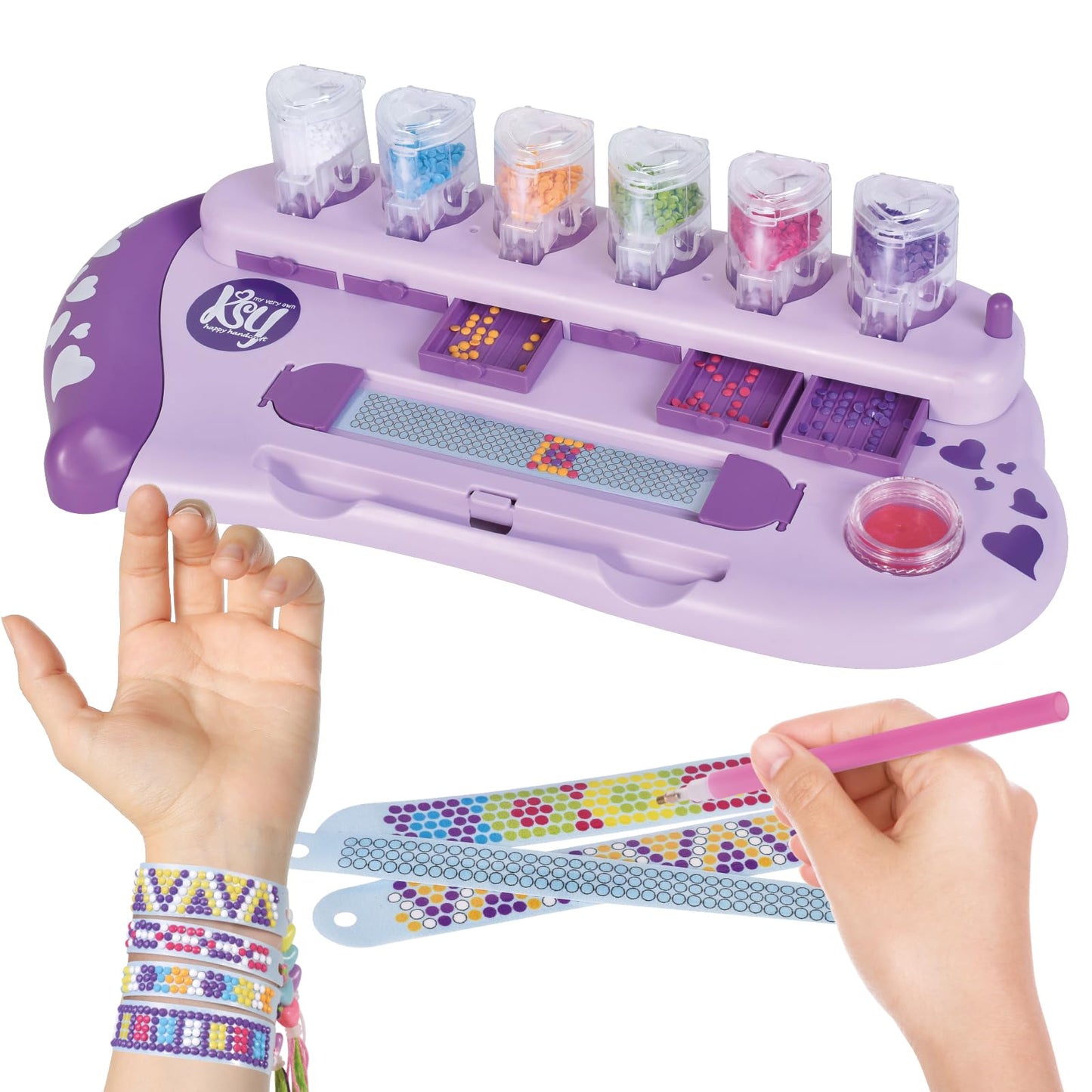 ZILEMOPO Diamond Art Bracelet Making Kit for Girls, 10 PCS DIY Multicolor Gems Friendship Bracelet Kits for Kids Ages 6-7-8-9-10-11-12, Arts and Crafts Activity Easter Birthday Gifts for Girls 6+