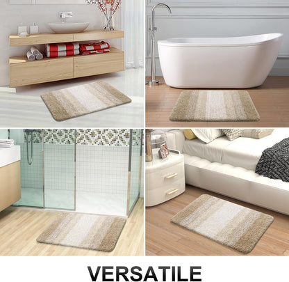 OLANLY Bath Rugs Mat - Extra Soft Microfiber, Quick Dry & Machine Washable - 24x16, Tan Color