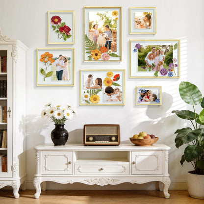 Golden State Art, 12x16 Floating Frame, Gold Aluminum Picture Frame, Clear Glass Display Any Size Photo up to 12 x 16, Home Gallery Wall Decoration, Display Horizontal and Vertical