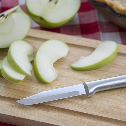 Rada Cutlery Regular Paring Knife (R101), 3.25" Stainless Steel Blade, Silver Handle, Pack of 2