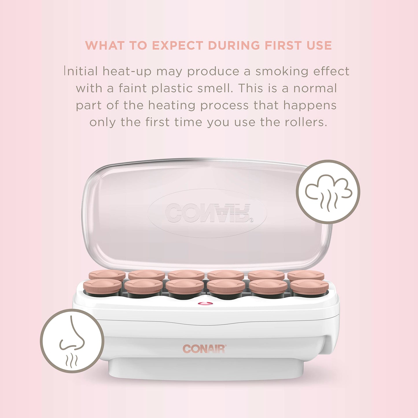 Conair Hot Rollers for Long, Medium & Short Hair, 12 Jumbo 1 ½" Heated Hair Rollers with Clips, Hot Curlers for Women, Volume & Curls, Amazon Exclusive, Black
