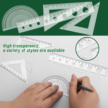 18 Pcs Geometric Drawings Templates, Drawing Stencils, Drawings Tools, Stencils for Drawing, Drafting Stencil with a Storage Bag for Architecture, Studying, Office, Designing
