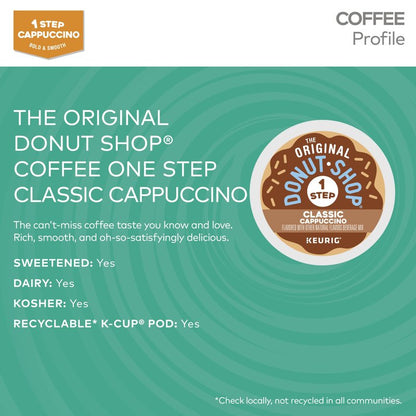 The Original Donut Shop One-Step Classic Cappuccino, Keurig Single-Serve K-Cup Pods, 20 Count (Pack of 1)