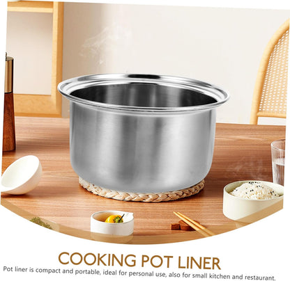 Ciieeo Small Hot Pot Liner, Stainless Steel Cookware Rice Maker Pan, Nonstick Cookware Rice Inner Tank, Rice Cooker