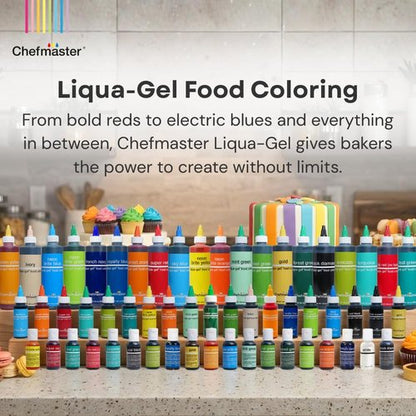 Chefmaster Coal Black Liqua-Gel® Food Coloring - Vibrant, Fade-Resistant Dye for Icing & Fondant | 0.70 oz