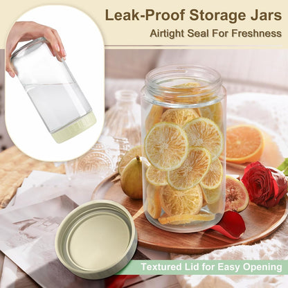 24oz 9 Pack Overnight Oats Containers with Lids, Wide Mouth Mason Jars with Lids, Glass Jars with Airtight lid for Chia