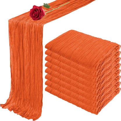 8 Pack 10FT 35x120 Inch Orange Easter Cheesecloth Table Runner Gauze Rustic Wedding Cheese Cloth Table Runners