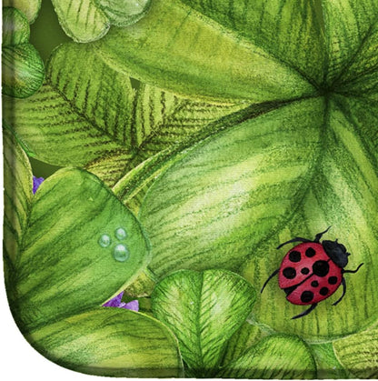 Caroline's Treasures BB5754DDM Shamrocks and Ladybugs Dish Drying Mat, Absorbent Pad for Kitchen Counter (14 x 21",