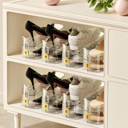 12PACK Closet Clear Shoe Slot Organizers Shoe Stacker Rack Organizer for Adjustable Shoes Holders Space Saver Zapateras